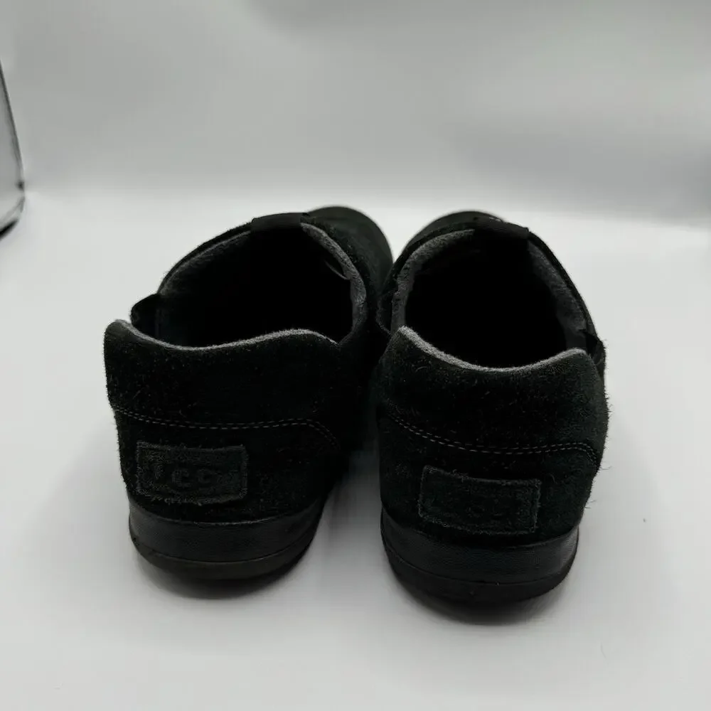 UGG Slippers Mens 12 Hanz Moccasins Slip On 1017266 Black Suede Comfort Polartec